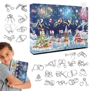 2025 Metal Ruban Lock Puzzle Toy Advent Calendar Kit 24 Days Christmas Advent Calendar Xmas Gift For Kids Countdown Calendar